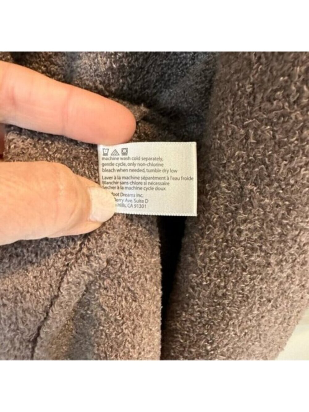 Barefoot Dreams | Taupe Open Waterfall Cardigan Sweater Size Small/Medium - Picture 8 of 9
